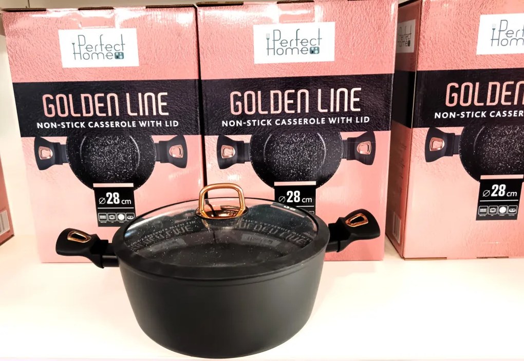 Perfect Home Golden Line Rose Gold Minőségi Tapadásmentes Alumínium Sütő Lábas 28 Cm Akciós Ár