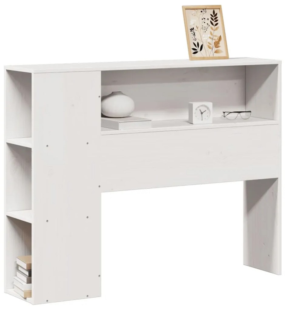 fehér tömör fenyőfa fejtámla tárolóval 75 cm