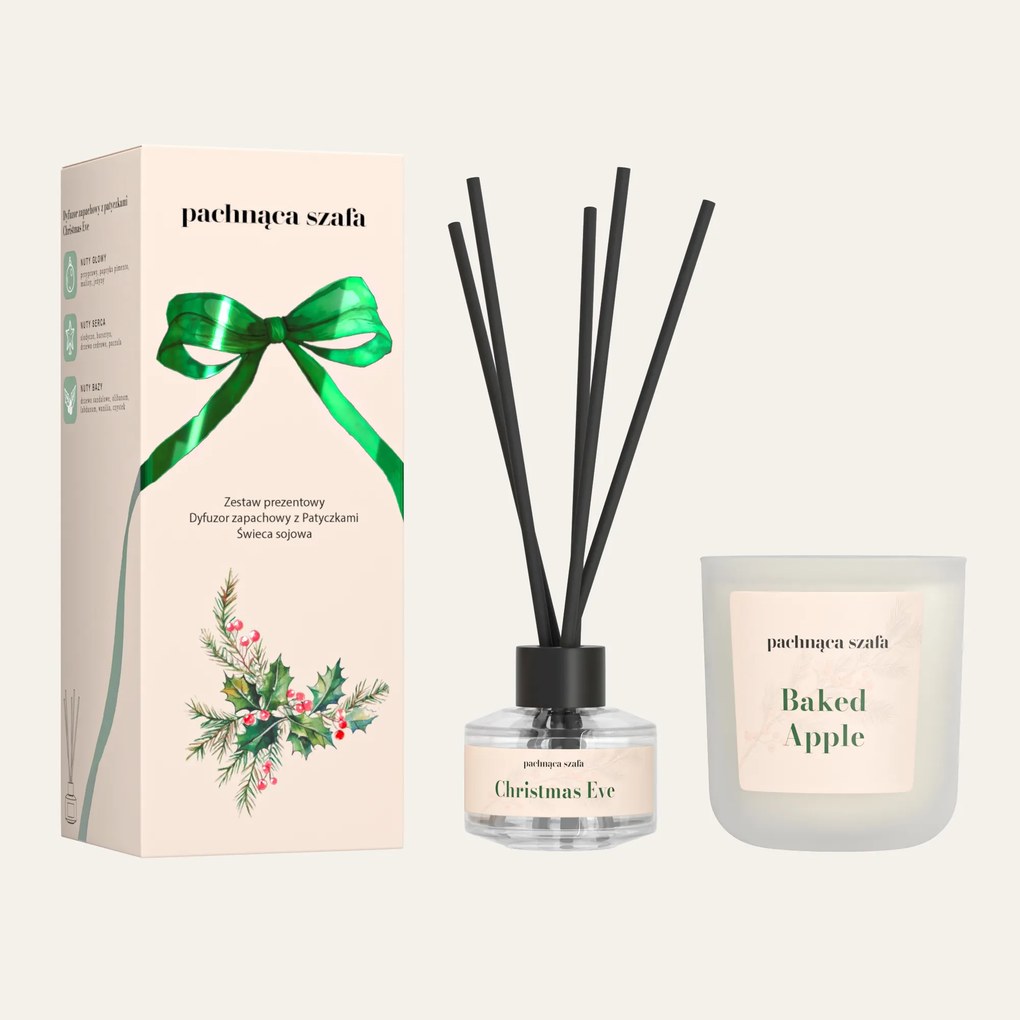 Karácsonyi szett Karácsonyi punch gyertya és diffúzor Baked Apple Illatos S