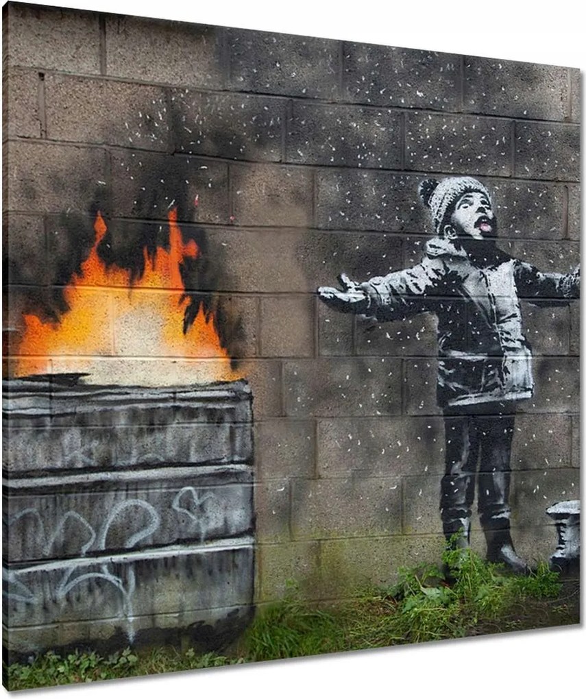 Vászonkép 90x90 Szmog hó Banksy Graffiti