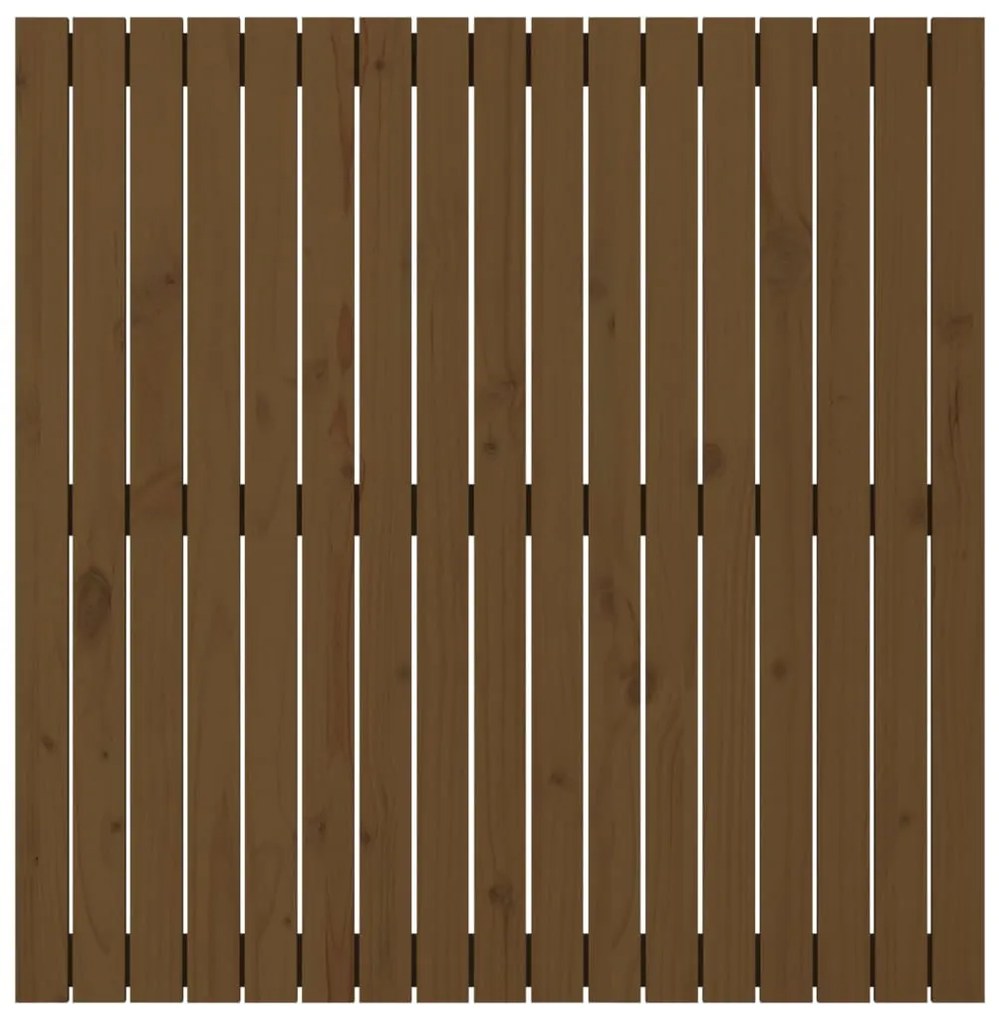 mézbarna tömör fenyőfa fali fejtámla 108 x 3 x 110 cm