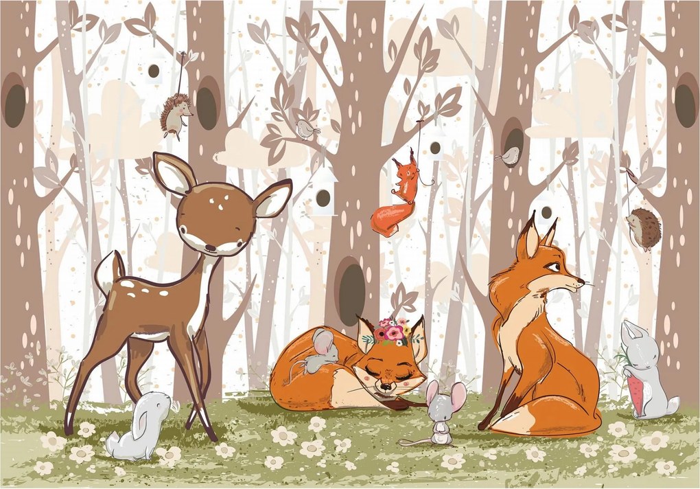 Fotótapéta Erdei barátok állatok vinil 460x300 +ragasztó