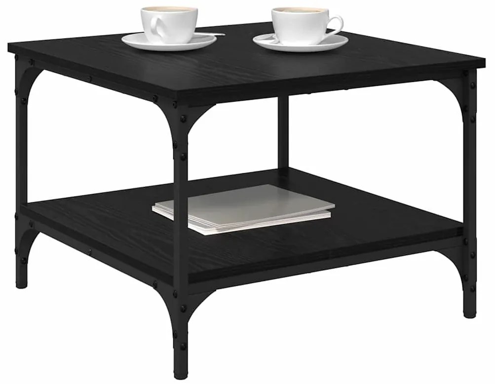 vidaXL Dohányzóasztal Fekete tölgy 55 x 55 x 40 cm Faanyag