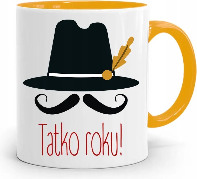 Sárga Apák Napi Bögre Az Év Apukájának! fényképes nyomattal