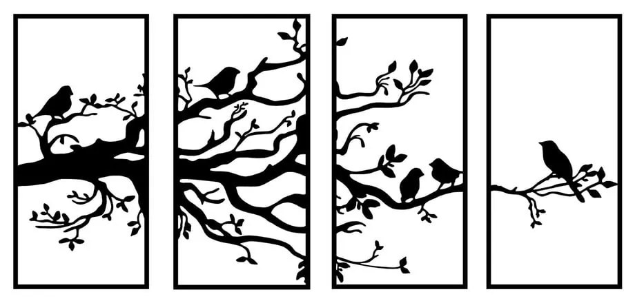 Fém fali dekoráció 34x70 cm Branch – Wallity