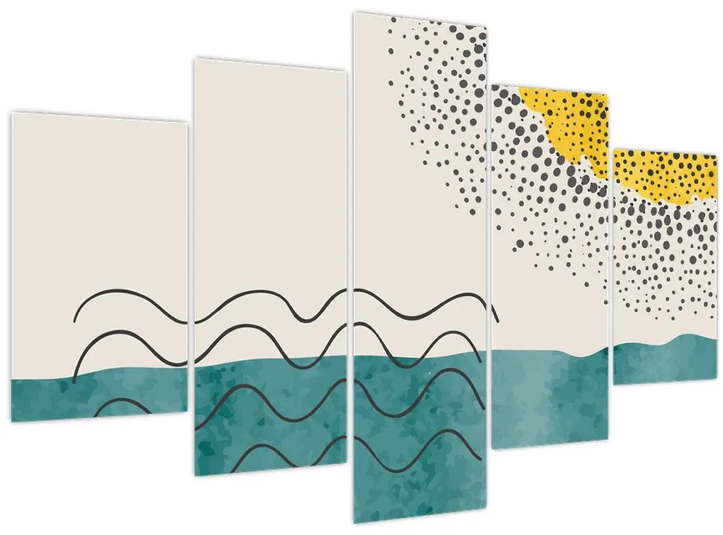 Kép - Absztrakt festmény a strandról N⁰1 (150x105 cm)