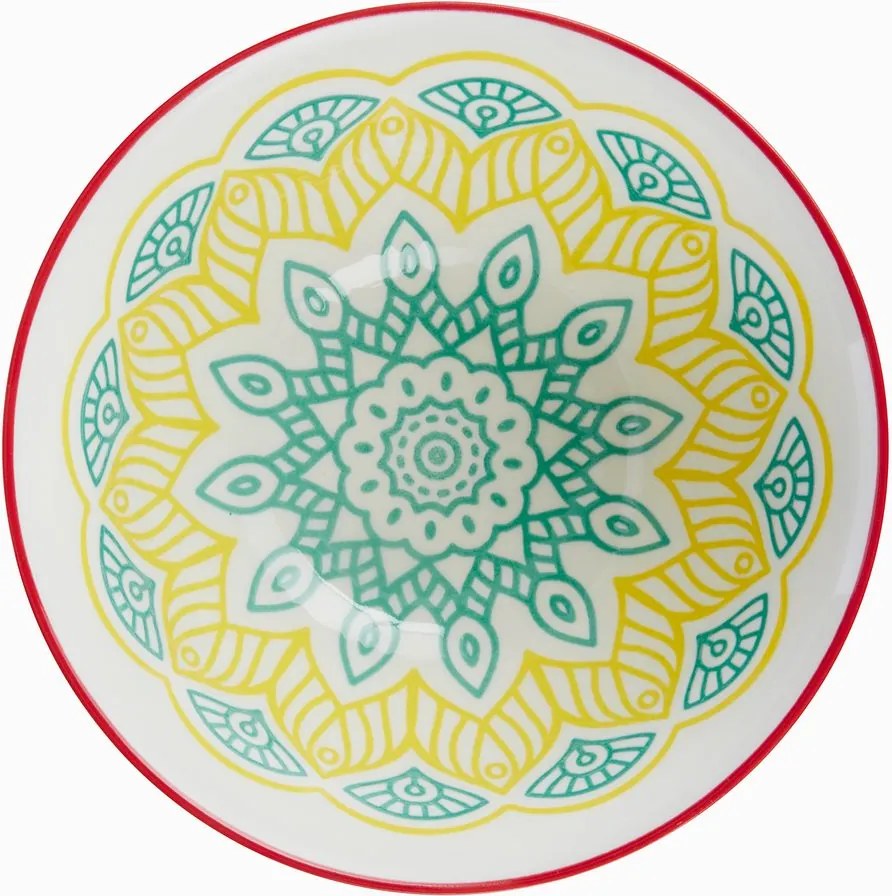 ORNAMENTS tálka 520 ml, sárga-zöld