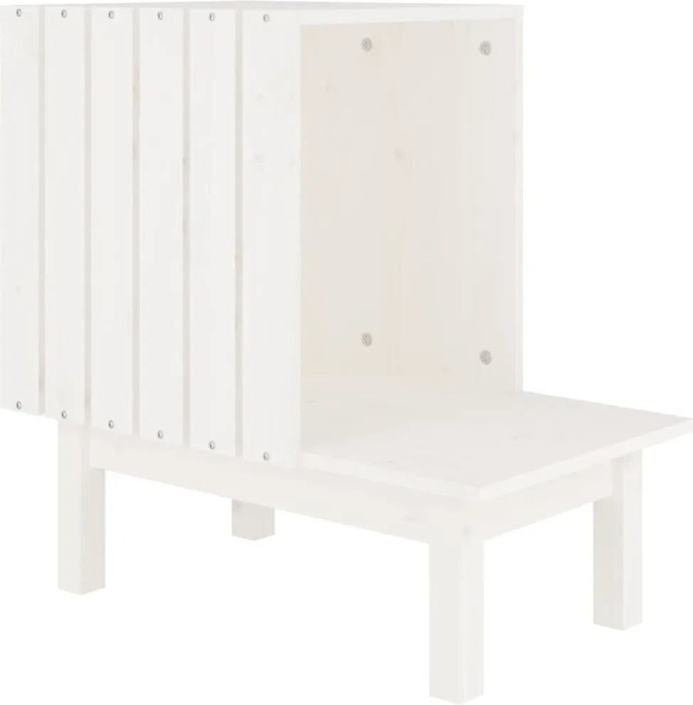 vidaXL tömör fenyőfa macskaház fehér 60 x 36 x 60 cm
