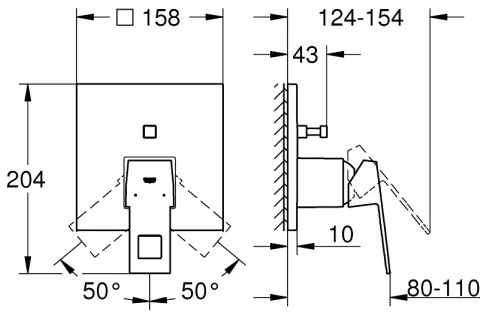 GROHE 24062000 - EUROCUBE mosdócsaptelep, fényes króm