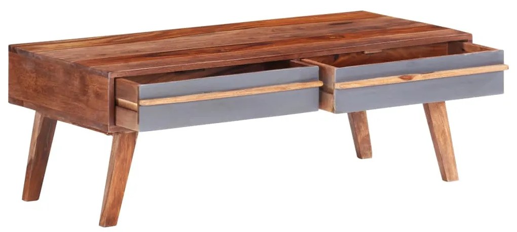 Szürke tömör fa dohányzóasztal 110 x 50 x 40 cm