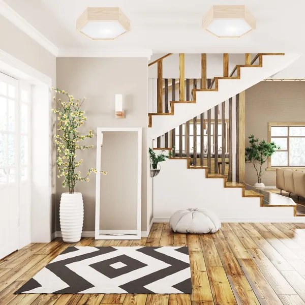 Mennyezeti lámpa HEX NATURAL 1xE27/60W/230V á. 32 cm fenyő