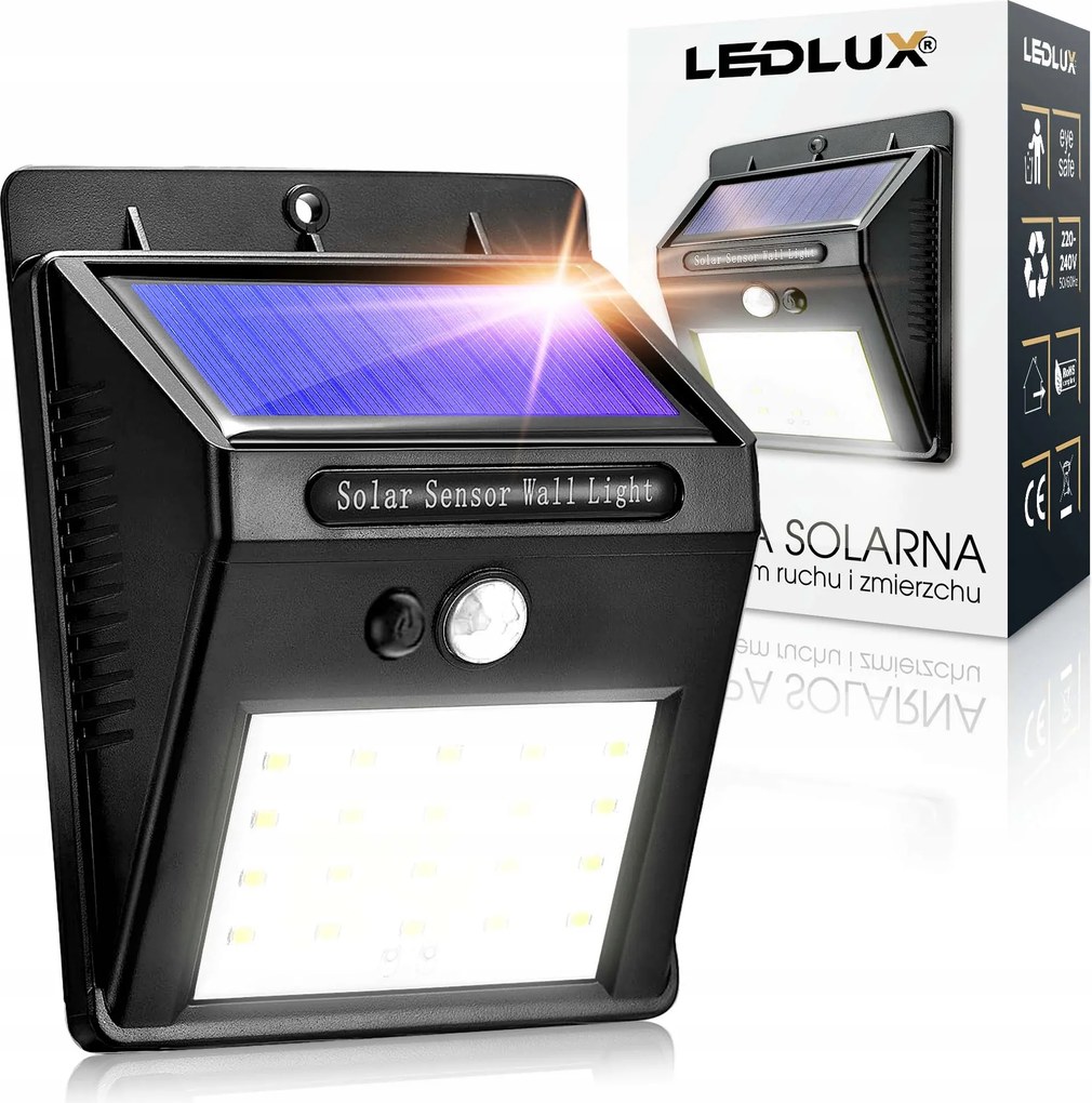 LED-es napelemes lámpa fényvető szürkület érzékelő mozgás lámpa reflektor