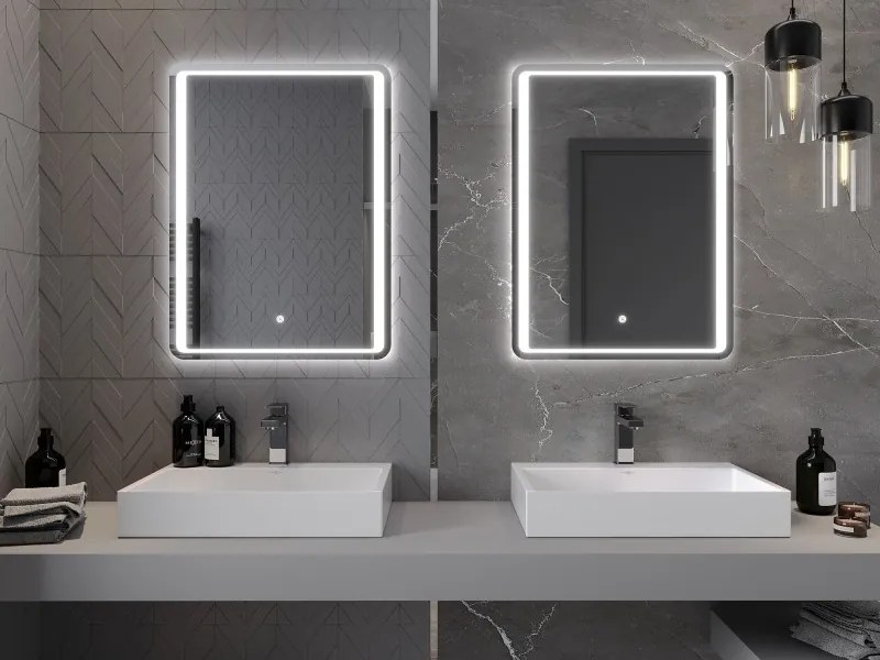 Mexen Zusa 60 x 80 cm-es, LED 6000K, páramentesített fürdőszobai tükör - 9808-060-080-611-00