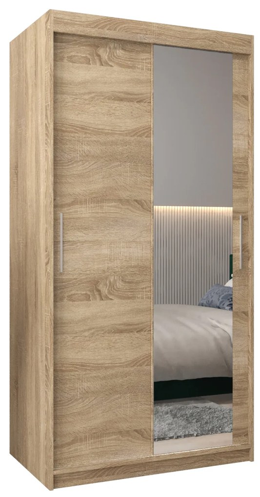 Ruhásszekrény 100 cm Toki 2 (szonoma tölgy + szonoma tölgy). 1064970