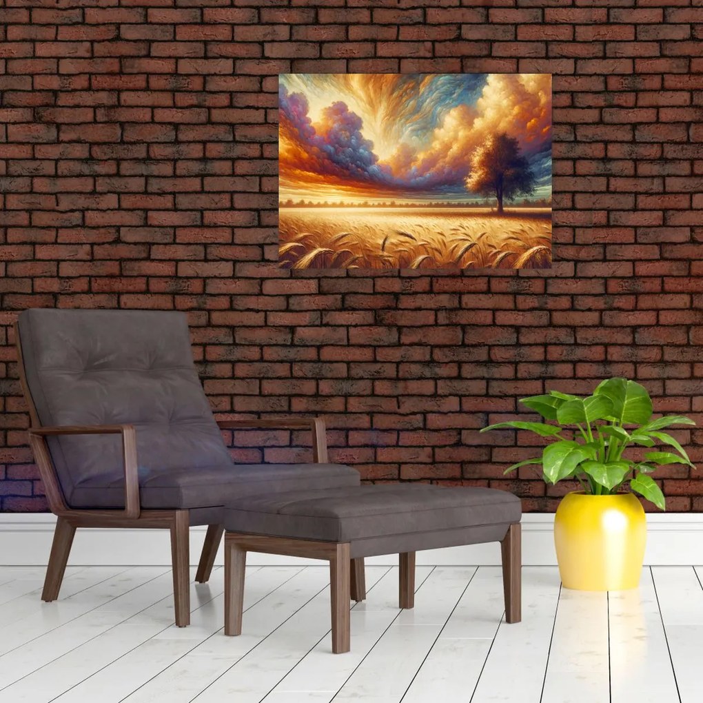 Kép – Fa a mezőn (70x50 cm)