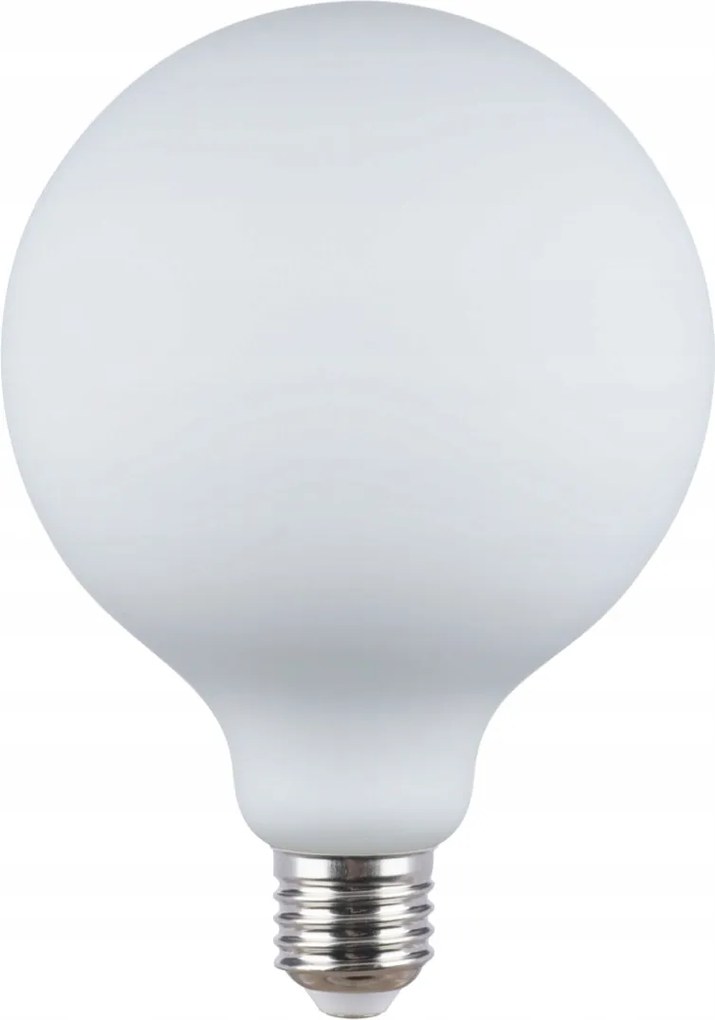 Dekorációs üveg izzó, meleg szín, E27 9W 3000K G125 Milky