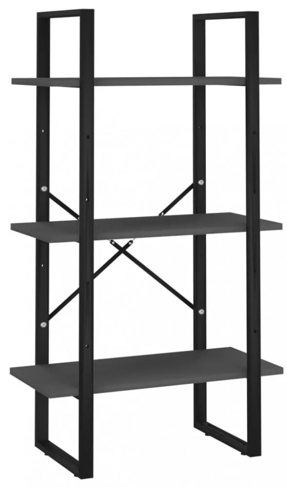 5 szintes szürke szerelt fa könyvszekrény 60 x 30 x 175 cm