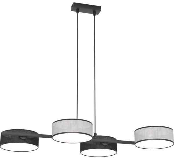 Kábelre szerelt DRUMZ függőlámpa 4xE14/10W/230V fekete/szürke