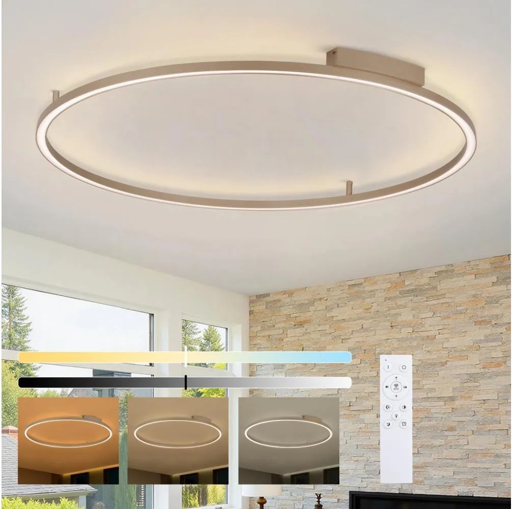 Brilagi - LED dimmelhető lámpatest PORTOFINO LED/85W/230V Ø 120 cm bézs + távirányító