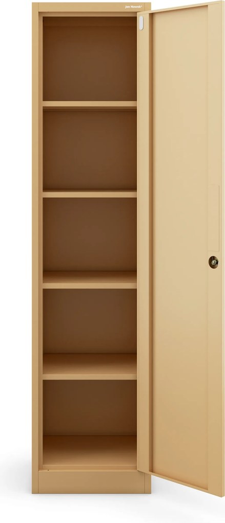 Keskeny fém irodai iratszekrény, bézs, 450x1850x400 mm: ALEX Fresh Style