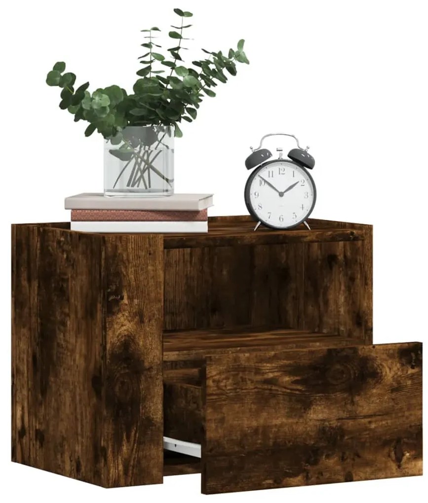 2db füstös tölgy színű fali éjjeliszekrény 45 x 30 x 35 cm