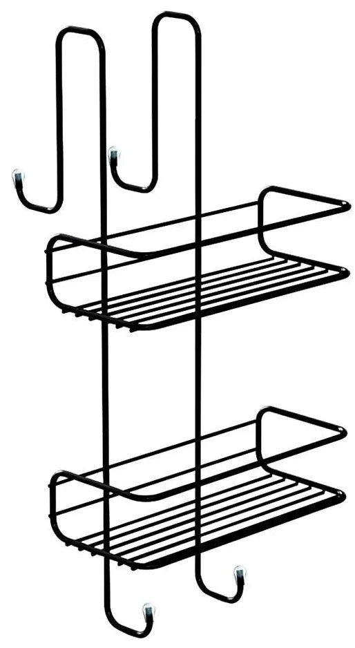 Gedy - Falra szerelhető zuhanypolc CHROM LINE 49x24 cm matt fekete