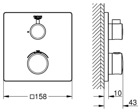 GROHE 24078000 - Termosztátos zuhanycsaptelep GROHTHERM fényes króm
