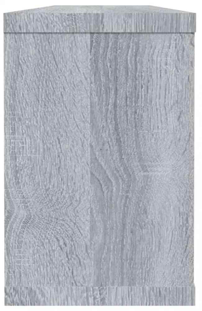 4 db szürke sonoma színű szerelt fa fali kockapolc 60x15x23 cm