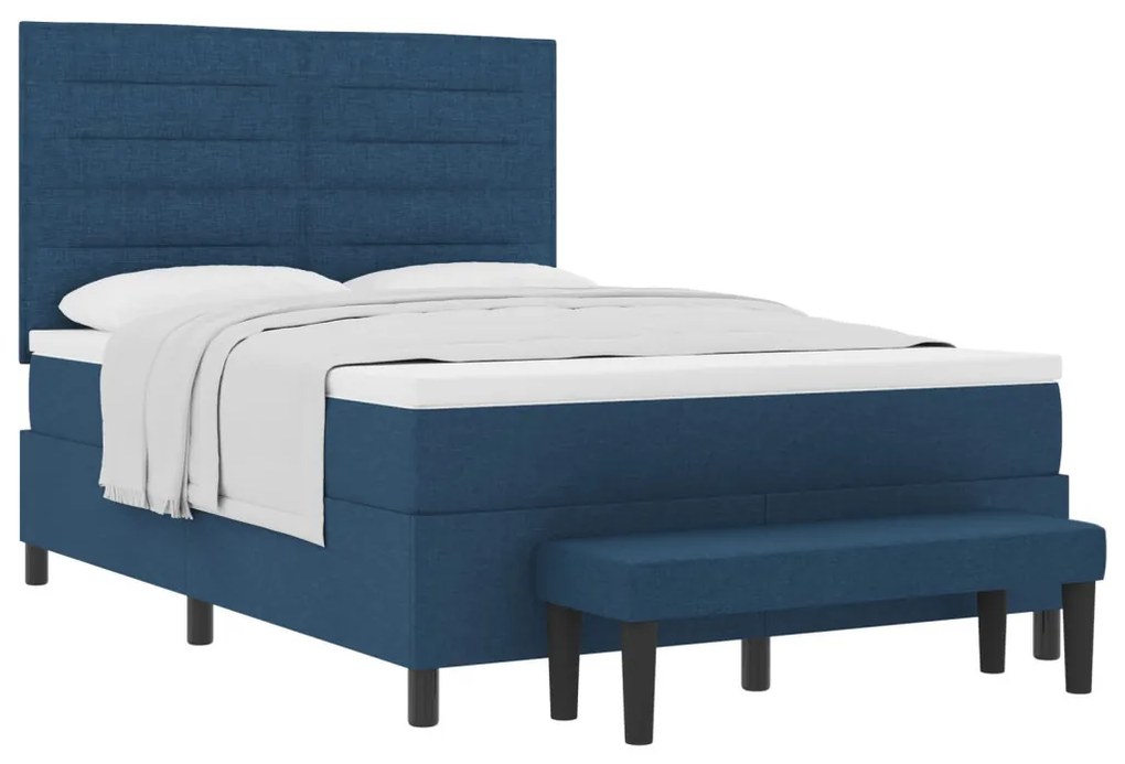 Box Spring Ágy Matraccal és Pad Fekete 160x200 cm Szövet