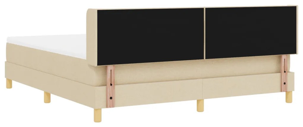 Boxspring ágy matraccal krém szövetben, 180x200 cm