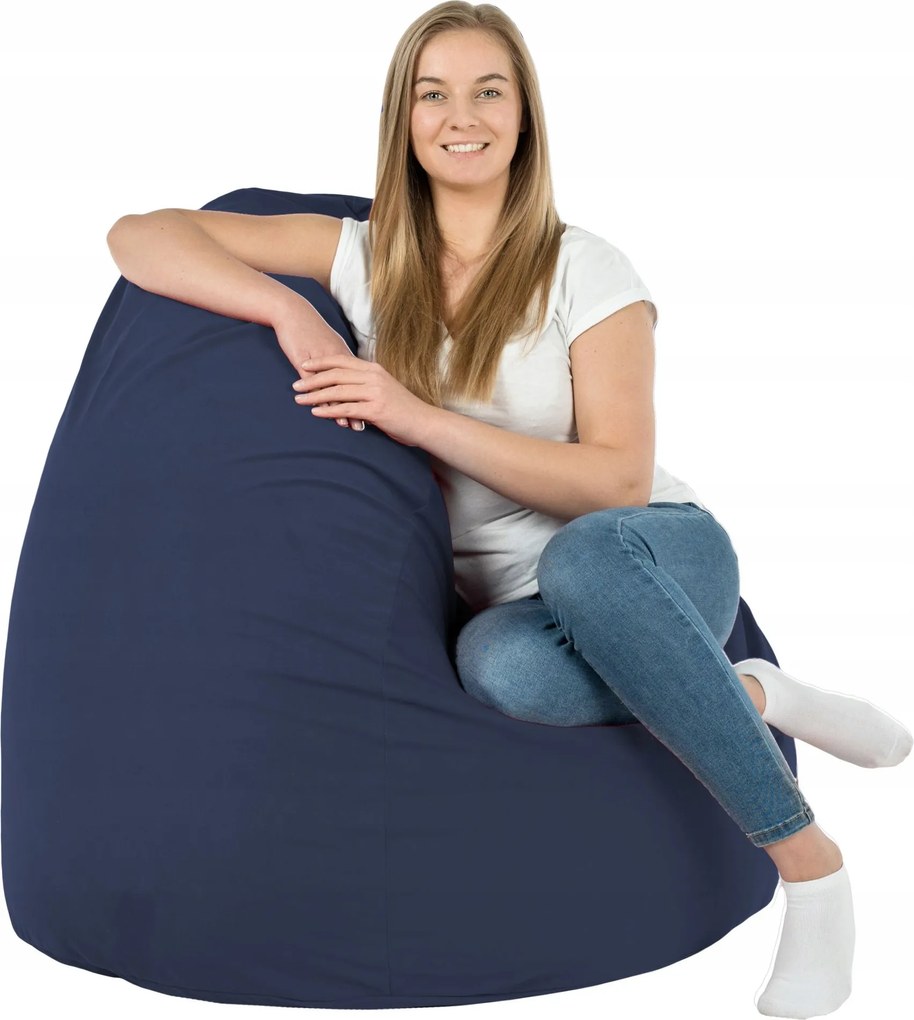 Puff Táska Sötétkék Plüss Fotel XXL