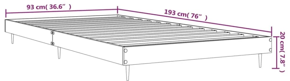 barna tölgy színű szerelt fa ágykeret matrac nélkül 90x190 cm