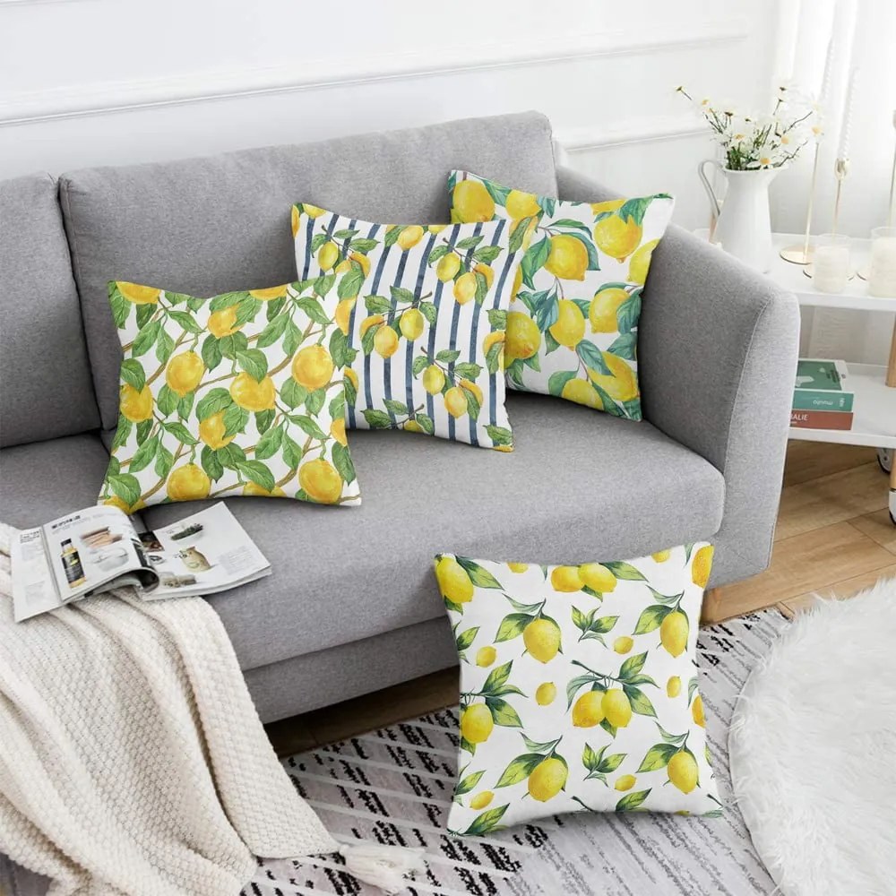 Párnahuzat szett 4 db-os 43x43 cm Lemons – Mila Home