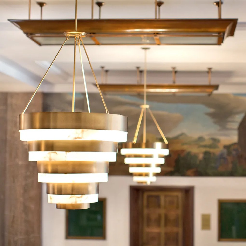 ELSTEAD QN-ECHELON-8P ECHELON Modern Led Függesztett Lámpa Idős Réz E14 IP20