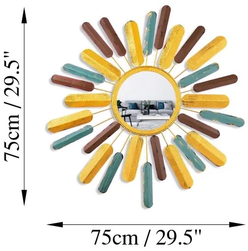 Fali tükör NAP átm. 75 cm sárga