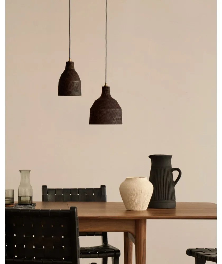 Fekete függőlámpa fa búrával ø 21 cm Amire – Kave Home