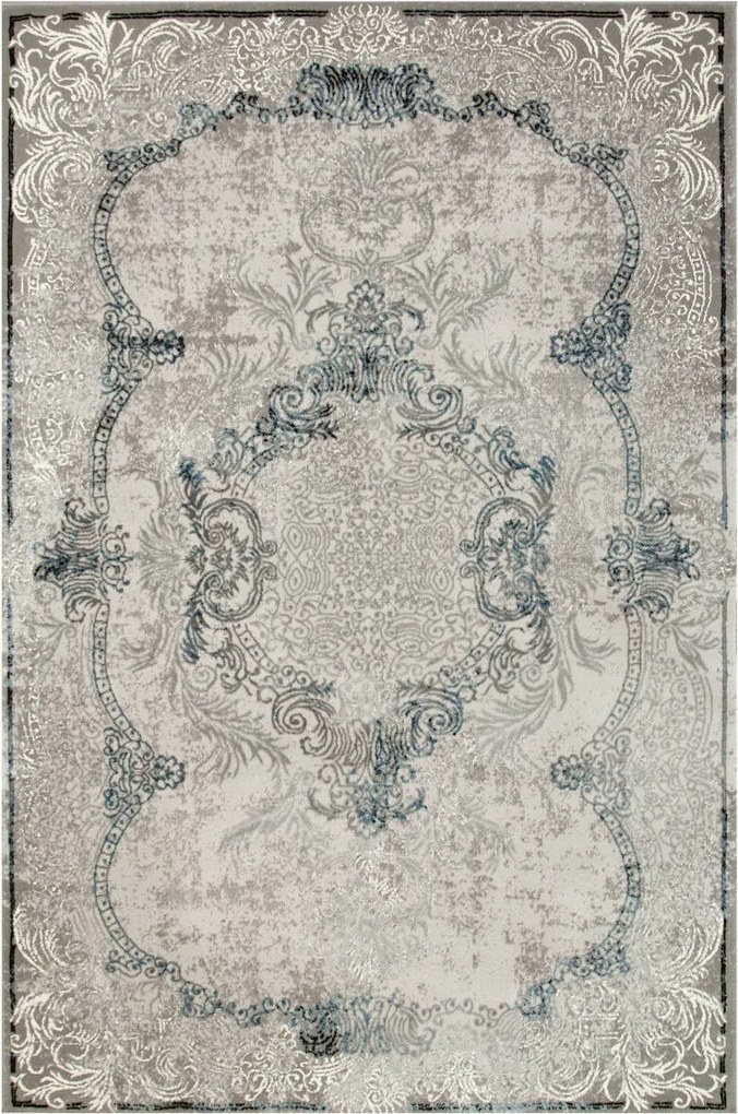 Csillogó Szőnyeg Kétszintes Dísz Szürke Ezüst Allora 200x290 cm