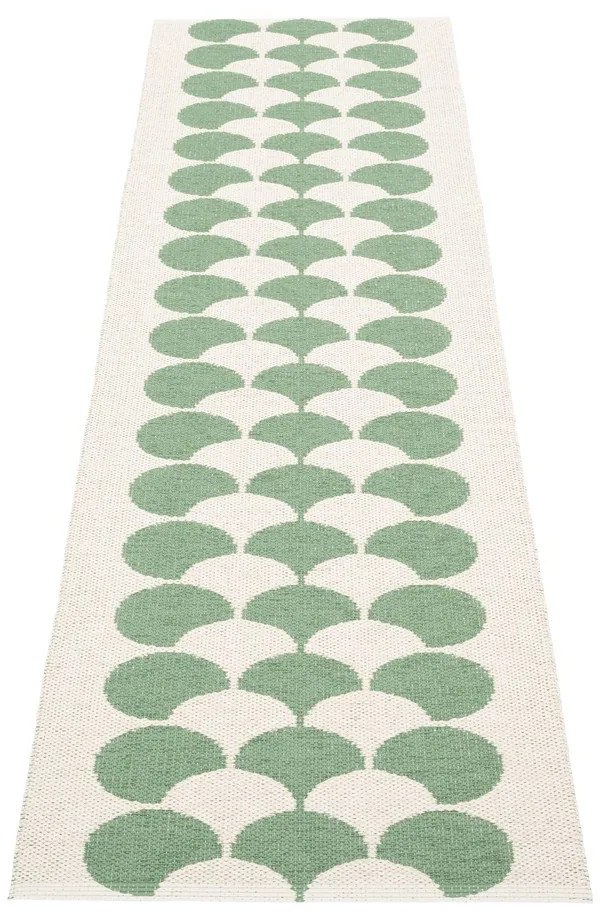 Zöld-krémszínű kültéri-beltéri futószőnyeg 70x250 cm Poppy Oregano – Pappelina