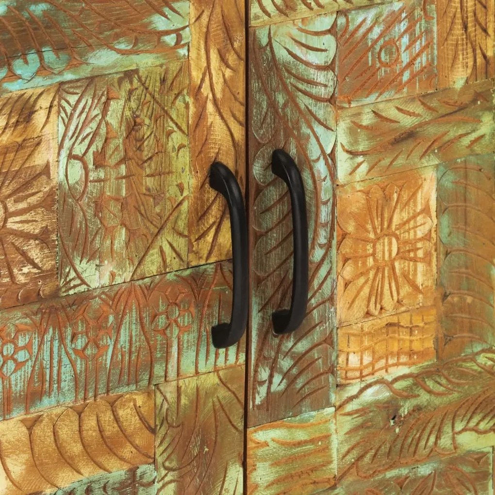kézzel faragott tömör újrahasznosított fa komód 55x30x75 cm