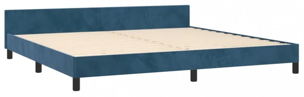 sötétkék bársony ágykeret matrac nélkül 200x200 cm