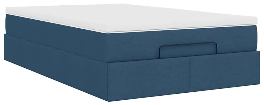 Ottomán ágykeret matraccal kék 120x190 cm szövet