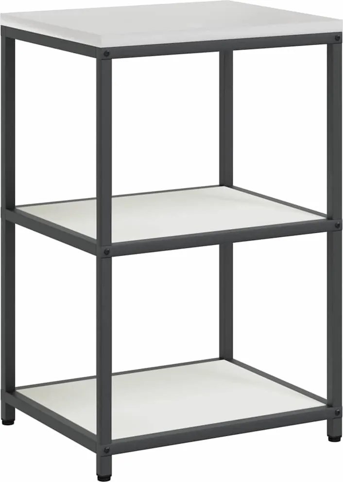 vidaXL Konyhai Tárolás polcokkal tárolóval Fehér 60 x 50 x 92 cm Acél