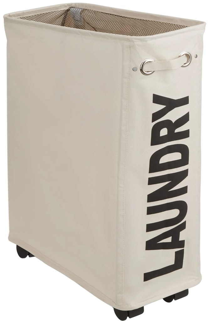 tectake 402966 keskeny szennyes kosár - bézs