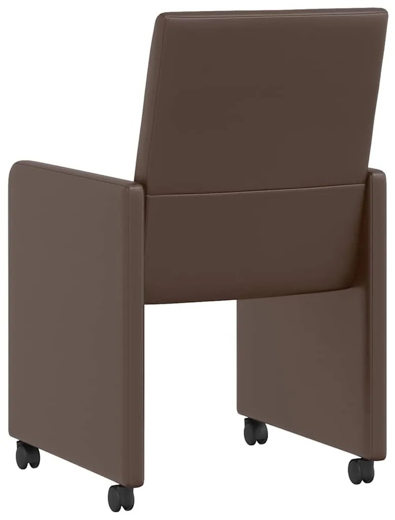 Kerekes Étkező Székek 2 pcs Barna 57 x 66 x 94 cm Műbőr