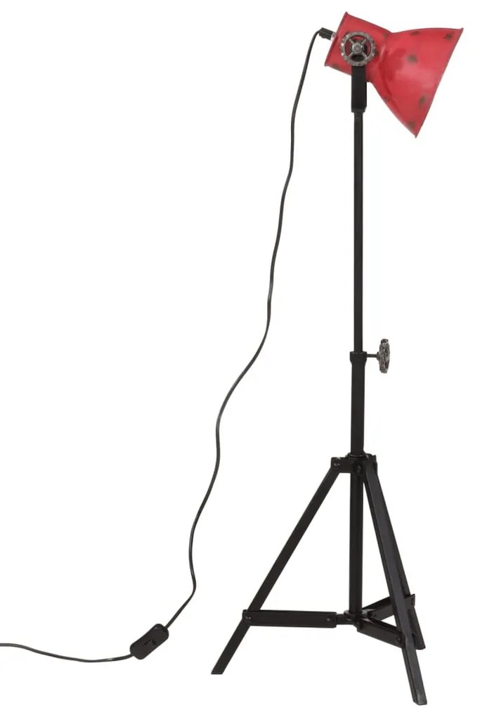 kopott piros állólámpa 25 W 35x35x65/95 cm E27