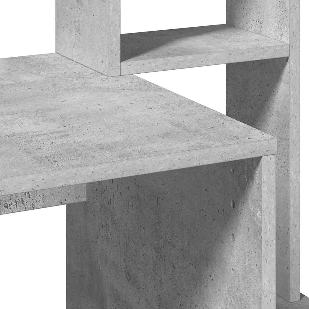vidaXL betonszürke szerelt fa íróasztal polcokkal 100x45x140 cm