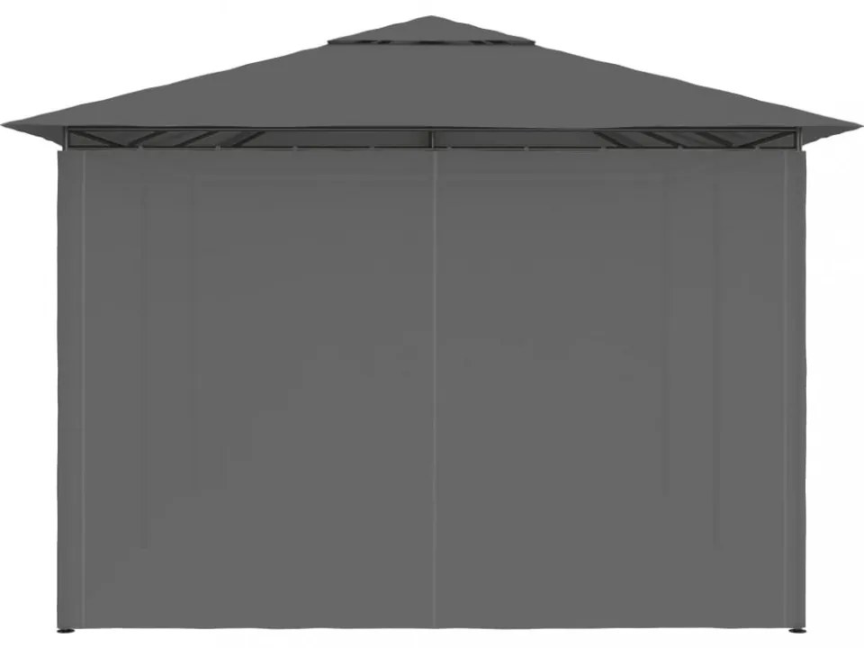vidaXL antracitszürke kerti pavilon függönyökkel 4 x 3 m