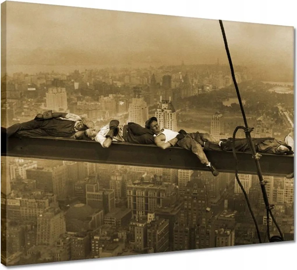 Vászonkép 50x40 Munkások a gerendán