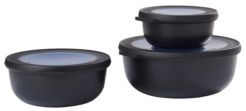 Élelmiszertartó doboz szett 3 db-os Nordic black – Mepal
