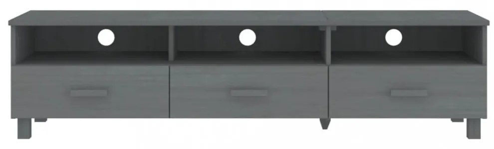 HAMAR sötétszürke tömör fenyőfa TV-szekrény 158 x 40 x 40 cm